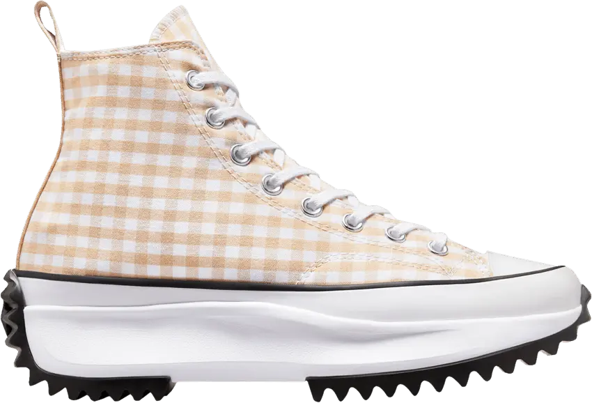  Converse Run Star Hike Platform Hi Gingham Oat Milk