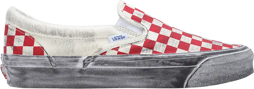  Vans Vault UA OG Classic Slip-On LX Stressed Red Checkerboard