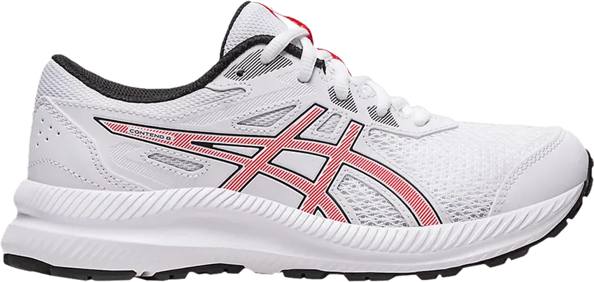  Asics Contend 8 GS &#039;White Electric Red&#039;