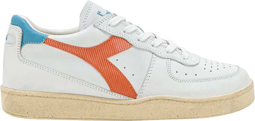  Diadora Mi Basket Low Used &#039;White Orange Peel&#039;