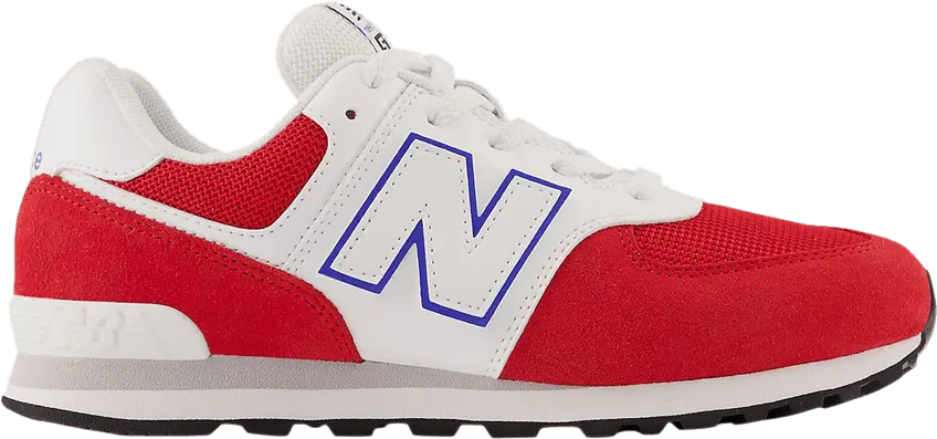  New Balance 574 Big Kid Wide &#039;Team Red White&#039;