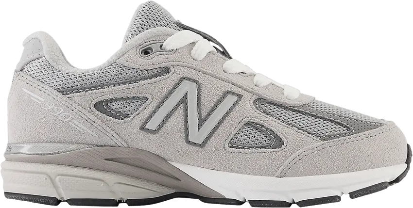  New Balance 990v4 Little Kid Wide &#039;Kool Grey Silver Filigree&#039;