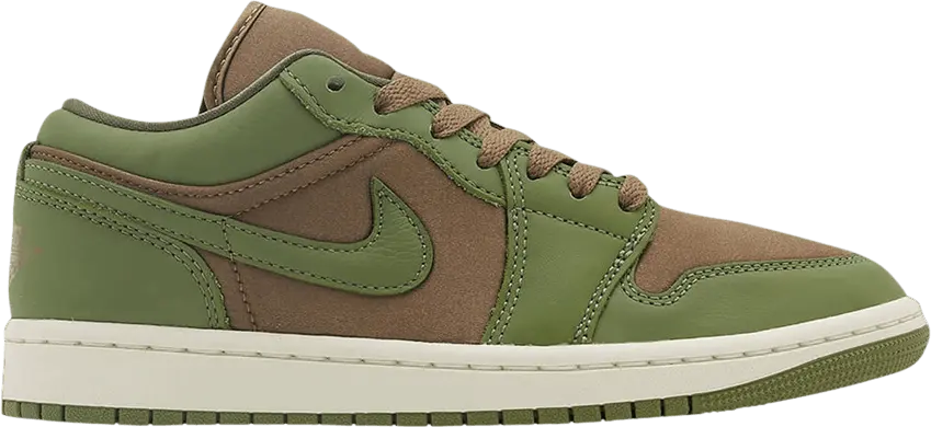  Jordan 1 Low SE Brown Kelp Sky J Light Olive (Women&#039;s)