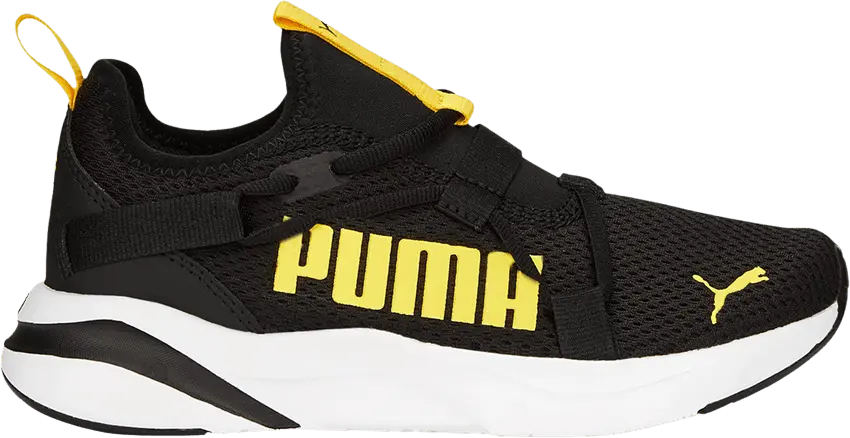 Puma SoftRide Rift Pop Big Kid &#039;Black Pelé Yellow&#039;