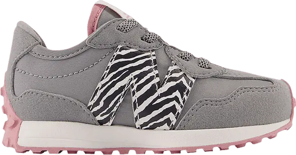  New Balance 327 Bungee Lace Toddler Wide &#039;Zebra&#039;