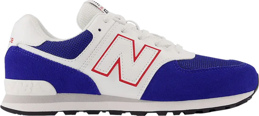  New Balance 574 Big Kid Wide &#039;Team Royal White&#039;