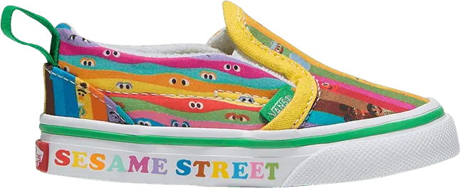  Vans Sesame Street x Slip-On V Toddler &#039;Rainbow Stripes&#039;