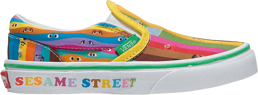  Vans Sesame Street x Classic Slip-On Kids &#039;Rainbow Stripes&#039;