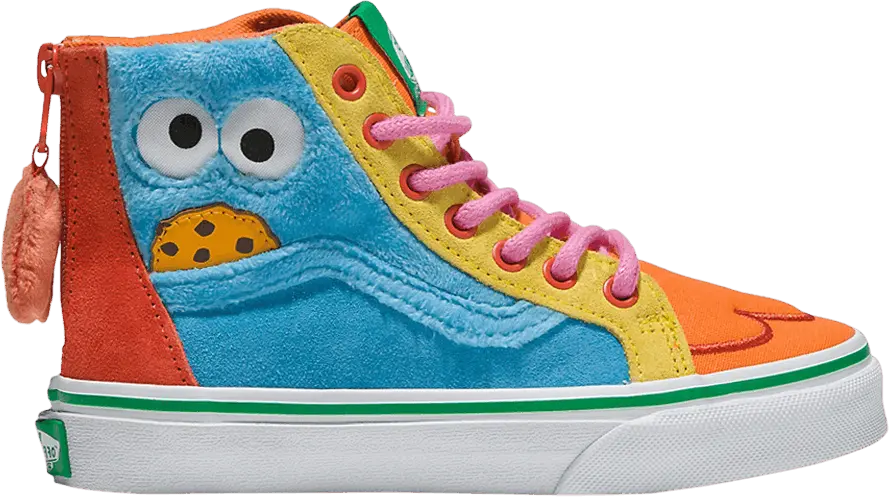  Vans Sesame Street x Sk8-Hi Zip Kids &#039;Cookie Monster&#039;