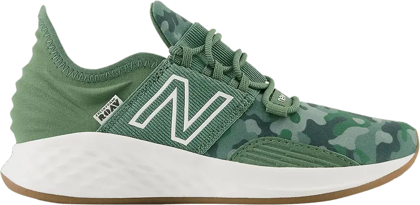  New Balance Fresh Foam Roav Little Kid Wide &#039;Deep Olive Green Camo&#039;