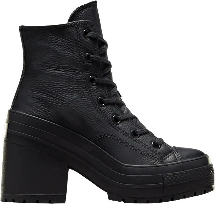 Converse Wmns Chuck 70 De Luxe Heel Leather High &#039;Black&#039;