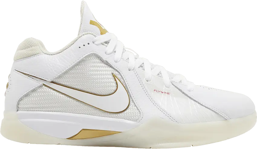  Nike KD 3 Retro White Metallic Gold