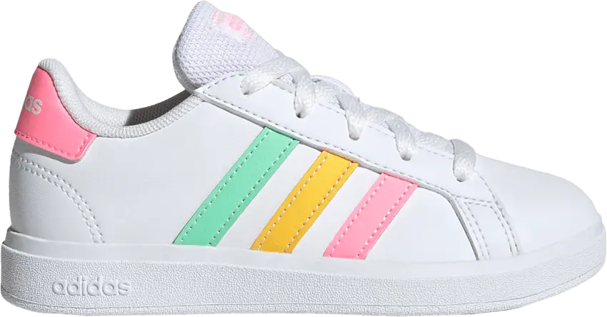  Adidas Grand Court 2.0 Big Kid &#039;White Multi-Color&#039;