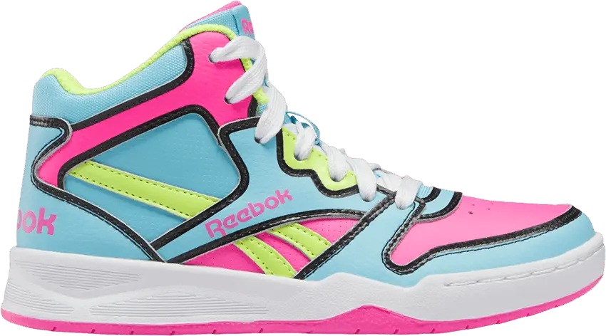 Reebok BB4500 Court Little Kid &#039;Digital Blue Atomic Pink&#039;