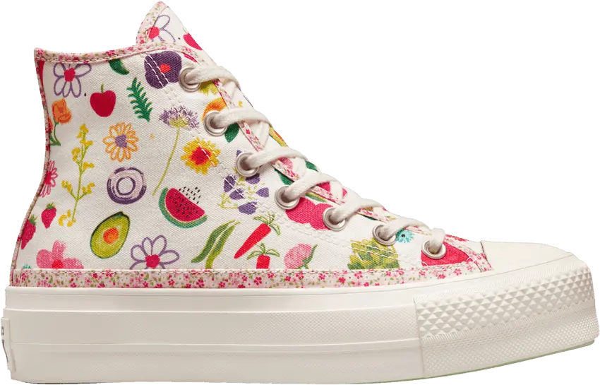  Converse Wmns Chuck Taylor All Star Lift Platform High &#039;Fruits &amp; Florals&#039;