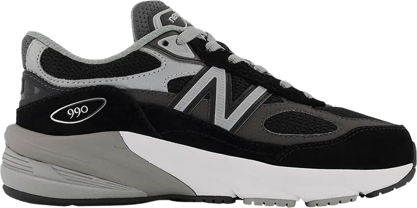  New Balance 990v6 Little Kid &#039;Black Silver&#039;