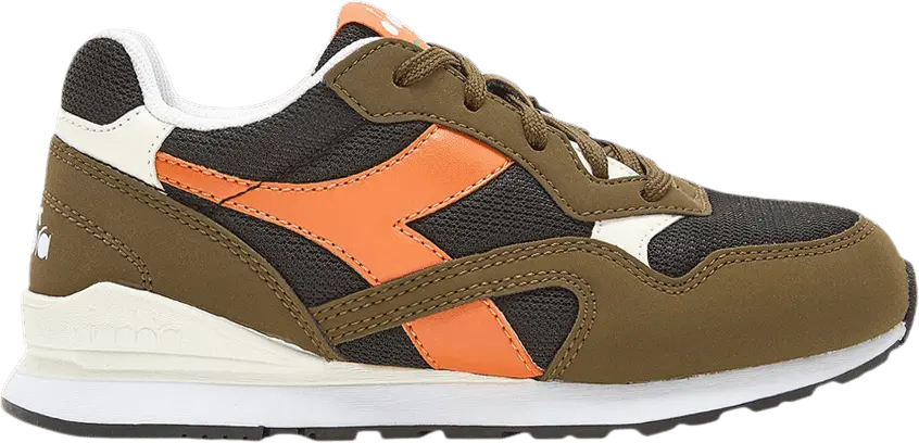 Diadora N.92 Little Kid &#039;Dark Olive Orange&#039;