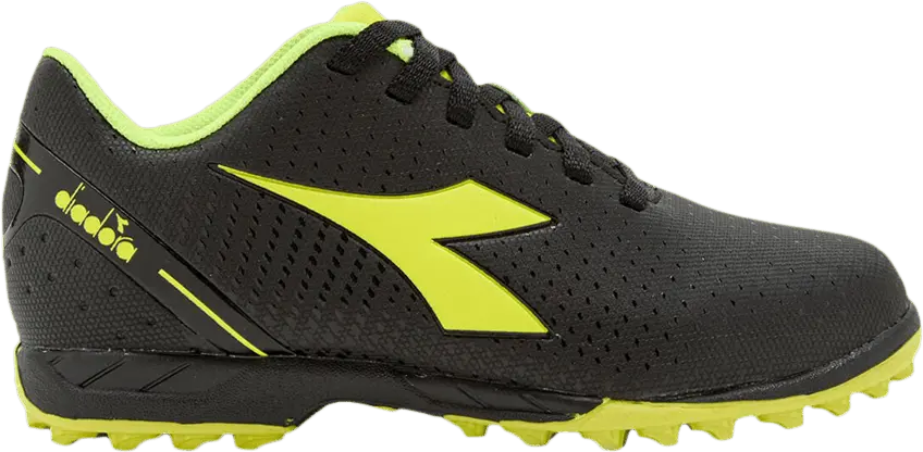  Diadora Pichichi 5 TF Big Kid &#039;Black Flourescent Yellow&#039;