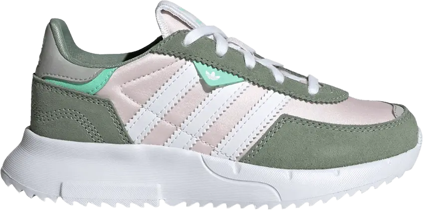  Adidas Retropy F2 Little Kid &#039;Silver Green Almost Pink&#039;