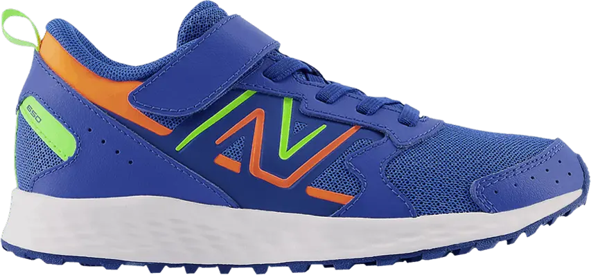  New Balance Fresh Foam 650 Bungee Lace Top Strap Big Kid Wide &#039;Cobalt Pixel Green&#039;