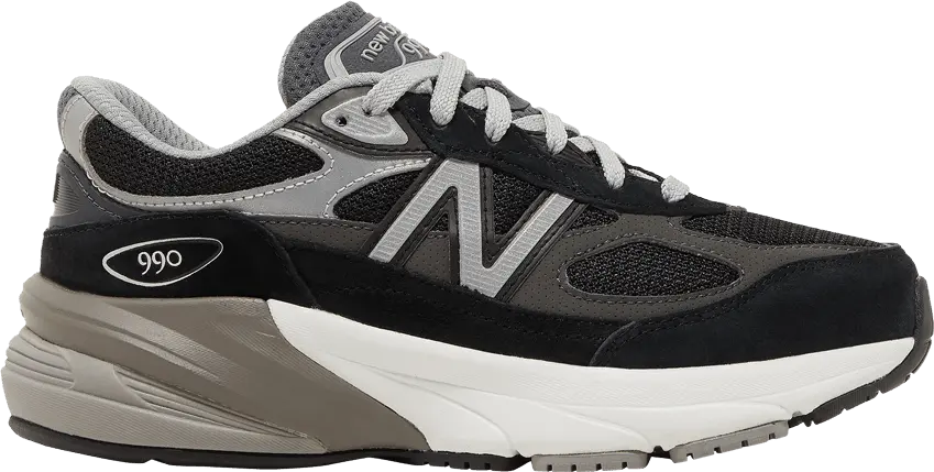  New Balance 990v6 Big Kid &#039;Black Silver&#039;