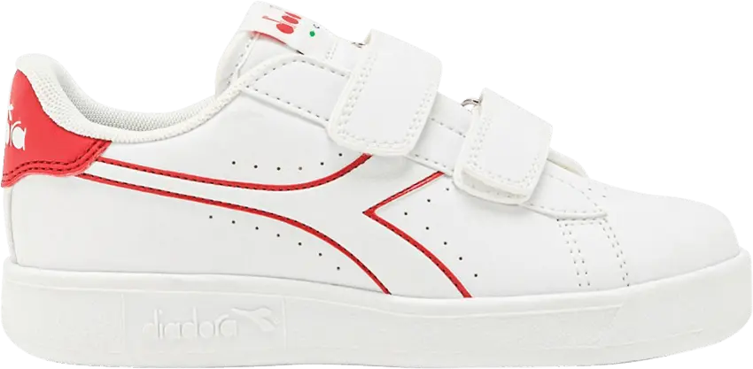  Diadora Game P Little Kid &#039;White Bittersweet Red&#039;