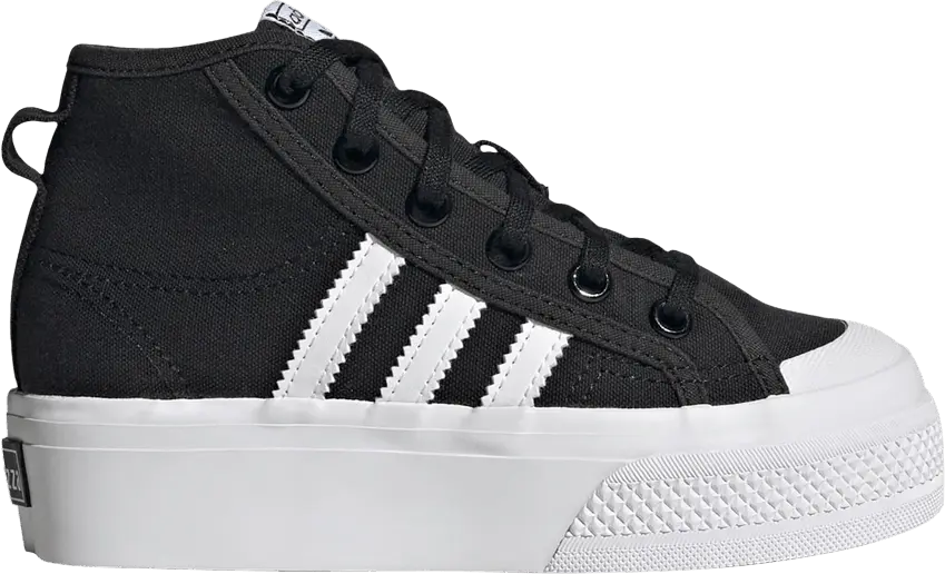  Adidas Nizza Platform Mid J &#039;Black Black&#039;