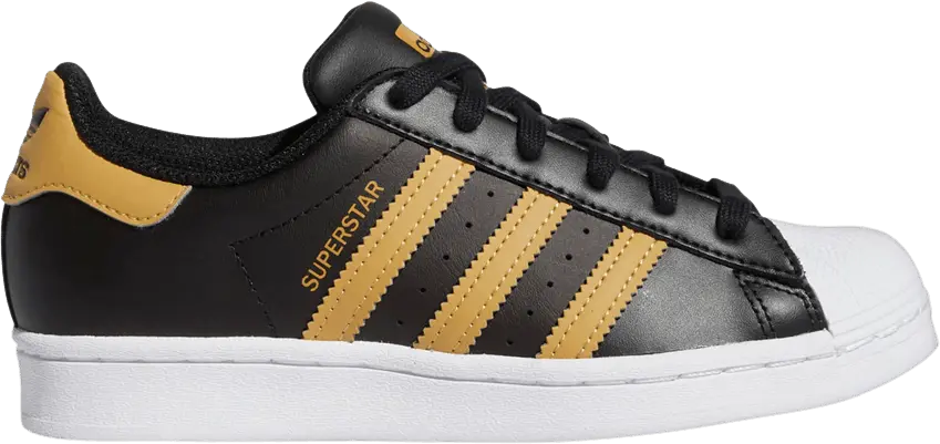  Adidas Superstar J &#039;Black Golden Beige&#039;