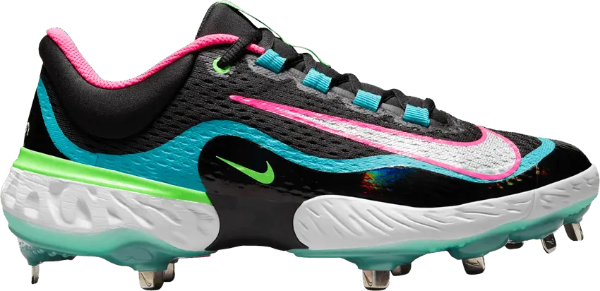 Nike Alpha Huarache Elite 4 Low &#039;Black Teal Pink&#039;