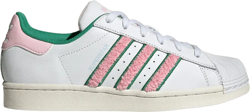  Adidas Wmns Superstar &#039;White Pink Green Chenille&#039;