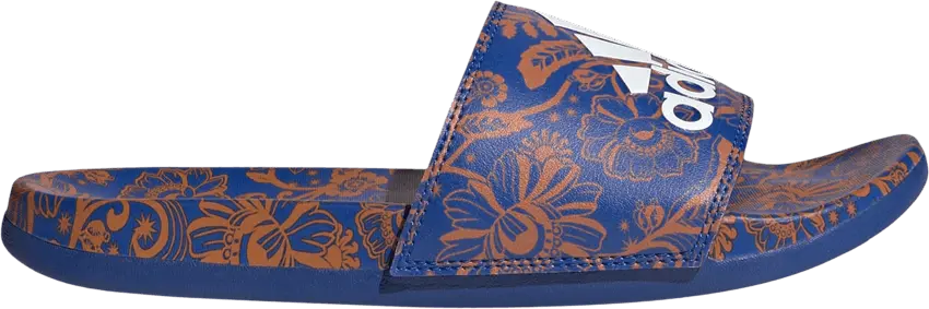  Adidas Wmns Adilette Comfort Slide &#039;Floral - Royal Blue&#039;
