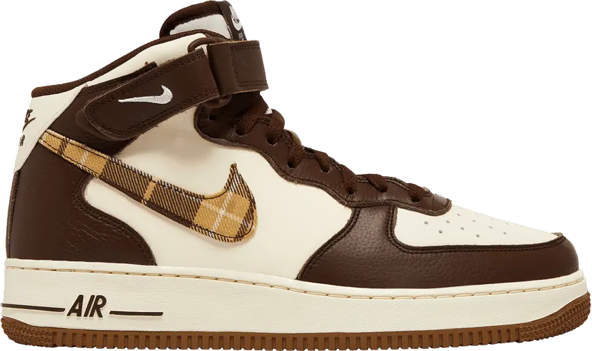  Nike Air Force 1 Mid &#039;07 Brown Plaid