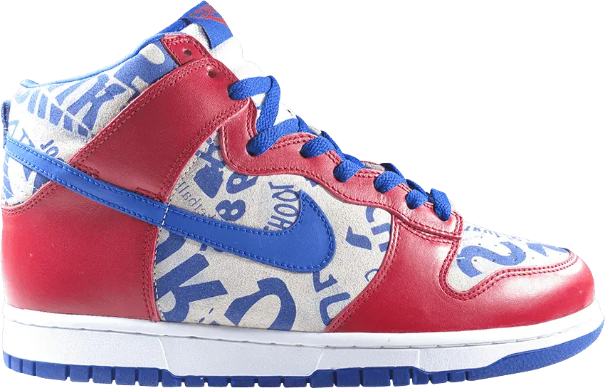  Nike Dunk High LTD Newspaper Pack Red White Blue