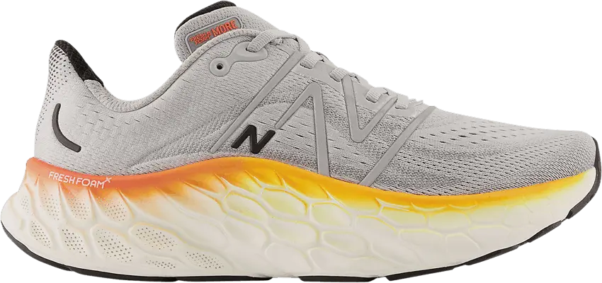  New Balance Fresh Foam X More v4 2E Wide &#039;Aluminum Grey Hot Marigold&#039;