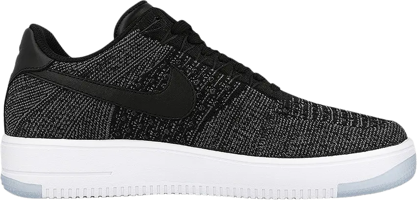  Nike Air Force 1 Flyknit Low Black White