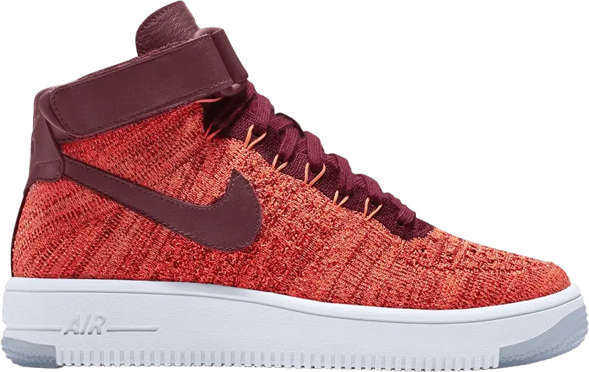 Nike Air Force 1 Flyknit Total Crimson Team Red (Women&#039;s)