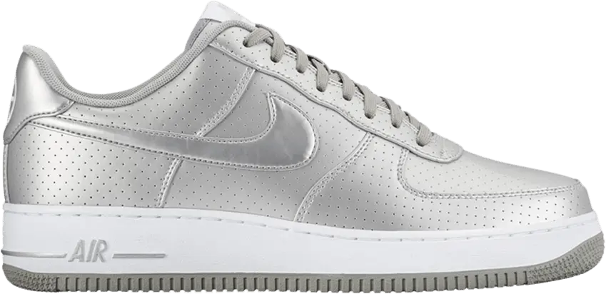  Nike Air Force 1 Low &#039;07 LV8 Metallic Silver Perforated