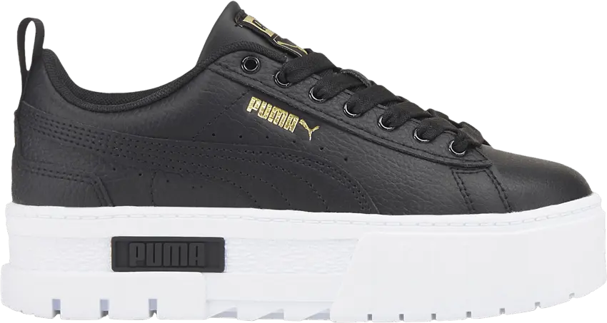  Puma Mayze Leather Jr &#039;Black Team Gold&#039;