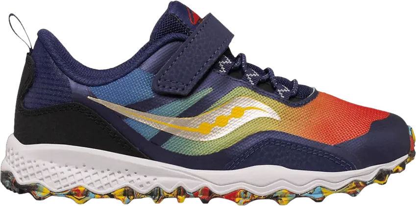  Saucony Peregrine 12 Shield A/C Big Kid &#039;Blue Rainbow&#039;