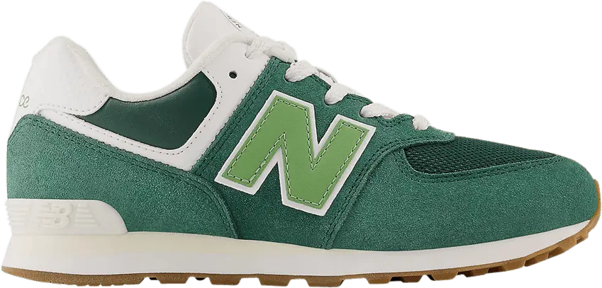  New Balance 574 Big Kid Wide &#039;NB Athletics - Nightwatch Green&#039;