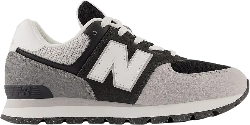  New Balance 574 Big Kid &#039;Blacktop White&#039;