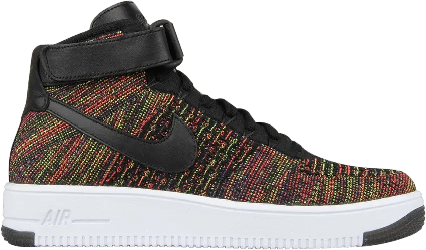  Nike Air Force 1 Mid Flyknit Multi-Color Black