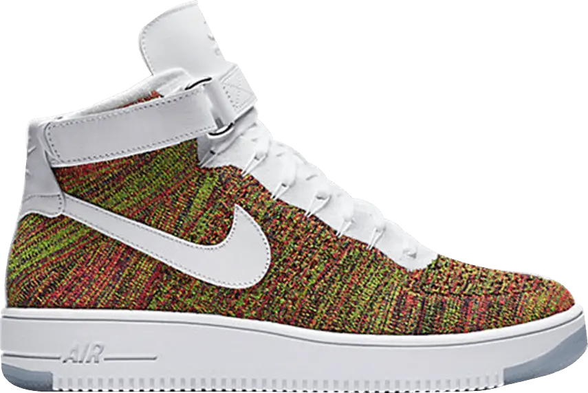  Nike Air Force 1 Mid Flyknit Multi-Color White