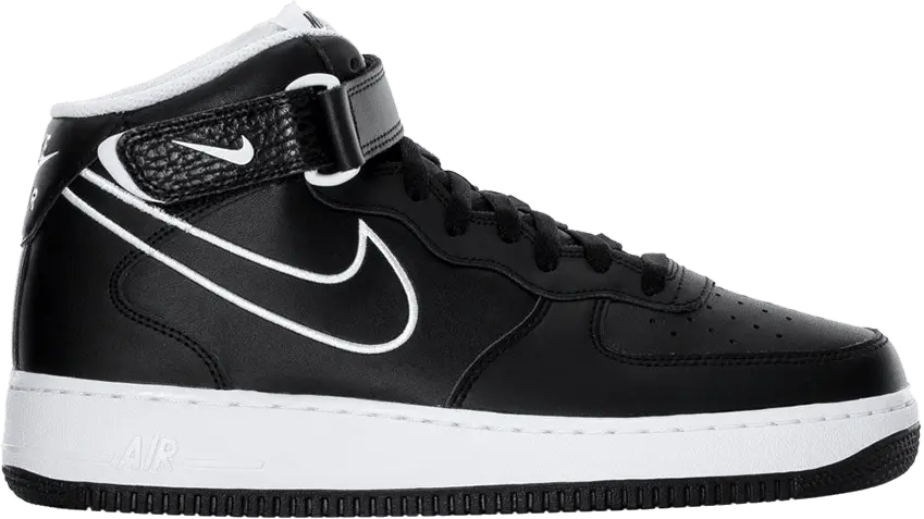  Nike Air Force 1 Mid Leather Black White