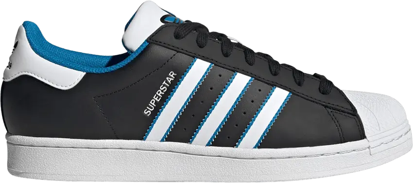  Adidas Superstar &#039;Black Bright Blue&#039;