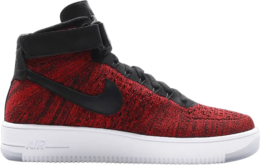 Nike Air Force 1 Ultra Flyknit Mid University Red Black