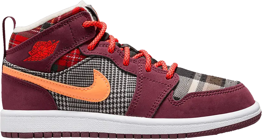  Air Jordan 1 Mid SE PS &#039;Plaid&#039;