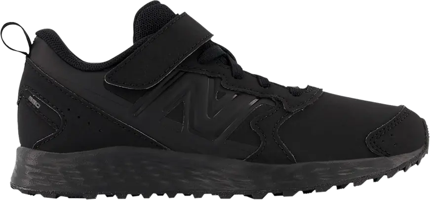  New Balance Fresh Foam 650v1 Bungee Lace Top Strap Big Kid X-Wide &#039;Triple Black&#039;