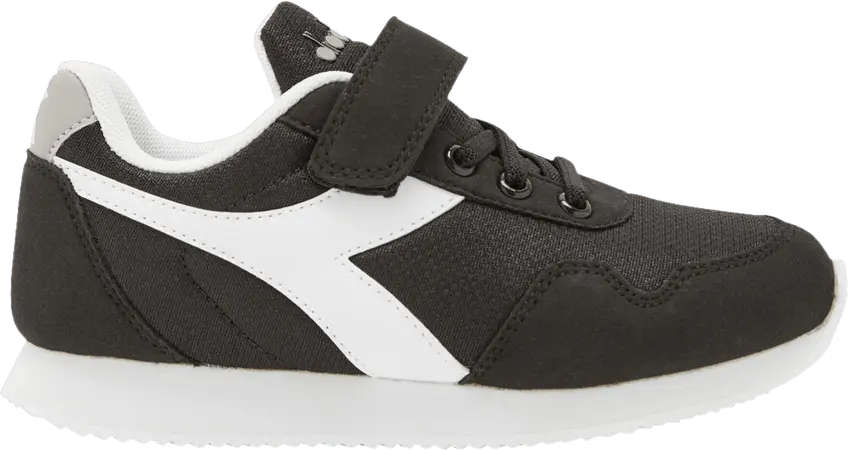  Diadora Simple Run Little Kid &#039;Black White&#039;