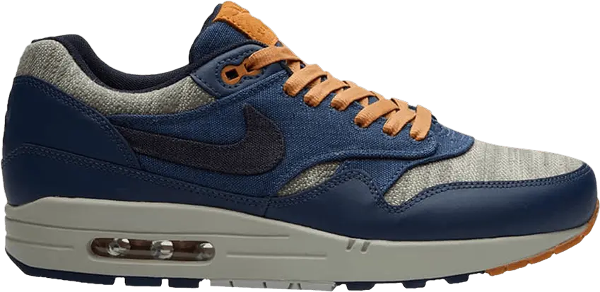  Nike Air Max 1 Twill Midnight Navy Grey